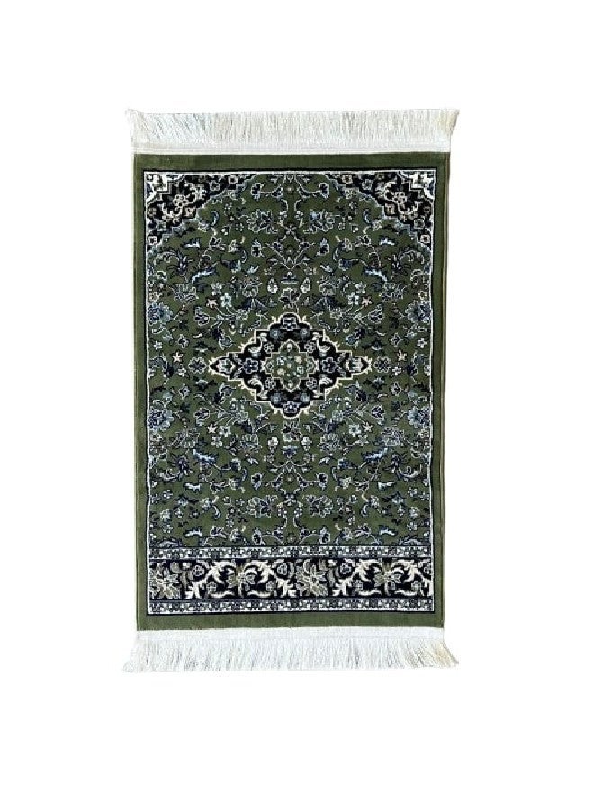 سجادتي سجادة صلاة الروضة  مبطنة بتصميم مستوحى من الروضة الشريفة باللون الأخضر  سماكة مرنة (مقاس 5mm) - Image 3